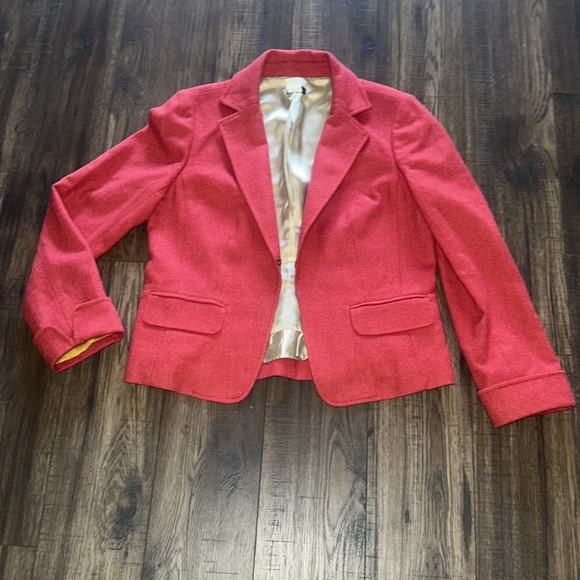 J. Crew Size 12 Wool Herringbone Blazer – Hook & Eye Closure, Fully Lined - Picture 3 of 6